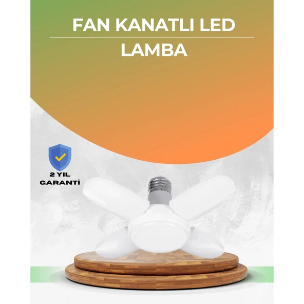 Tasarruflu Pervane LED Ampül 4 Kollu 60 Watt Geniş Alan Aydınlatma ürün görseli 1