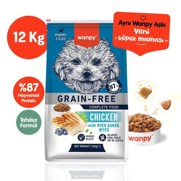 Wanpy Tahılsız Tavuklu Yavru Köpek Maması 12 kg ürün görseli 1