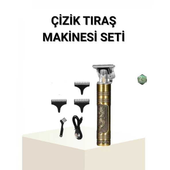 T Bıçaklı Profesyonel Çizik Tıraş Makinesi Seti – 120 Dakika Kullanım, Şarjlı & Kablolu ürün görseli 1