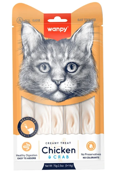 Wanpy Tavuk Yengeç Kedi Krema Ödül 5 li ürün görseli 1