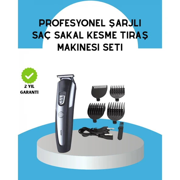 Ergonomik Profesyonel Tıraş Makinesi Saç Sakal Kesme ve Düzeltme ürün görseli 1