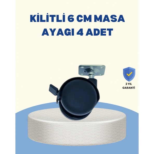 Kilitli Mobilya Tekerleği 6 cm 4’lü Kolay Kurulum ürün görseli 1
