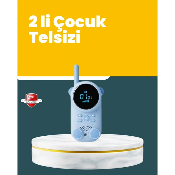 LCD Ekranlı Çocuk Telsizi – İki Yönlü Ses, 1-3 km Çekim Mesafesi ürün görseli 1