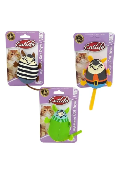 Catlife Kedi Oyuncak Renkli Fare Peluş ürün görseli 1