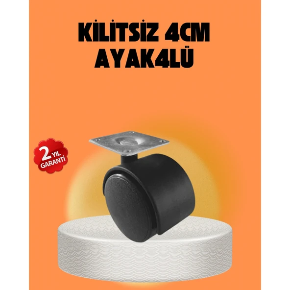 Kilitsiz 4 cm Tekerlek Ayak 4’lü Set Sessiz ve Dayanıklı ürün görseli 1