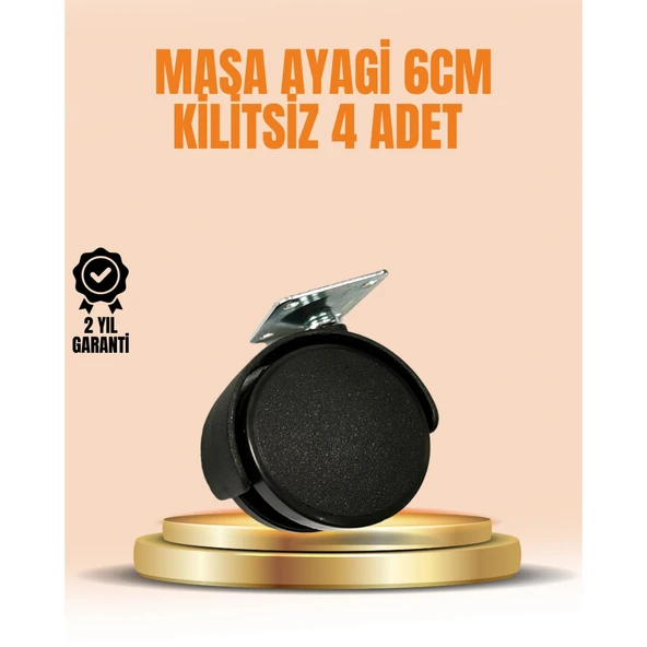 6 cm Kilitsiz Masa Ayağı Tekerleği 4’lü Set Çok Amaçlı ürün görseli 1