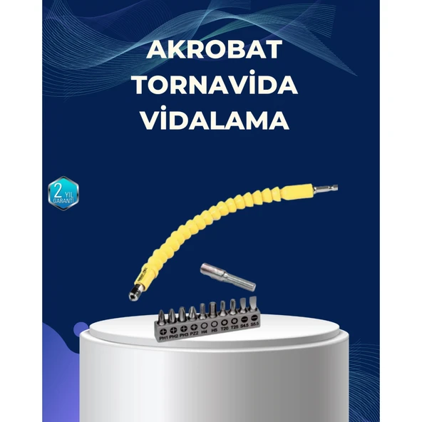 12’li Akrobat Bits Vidalama Seti Esnek Uç Çok Yönlü Kullanım ürün görseli 1