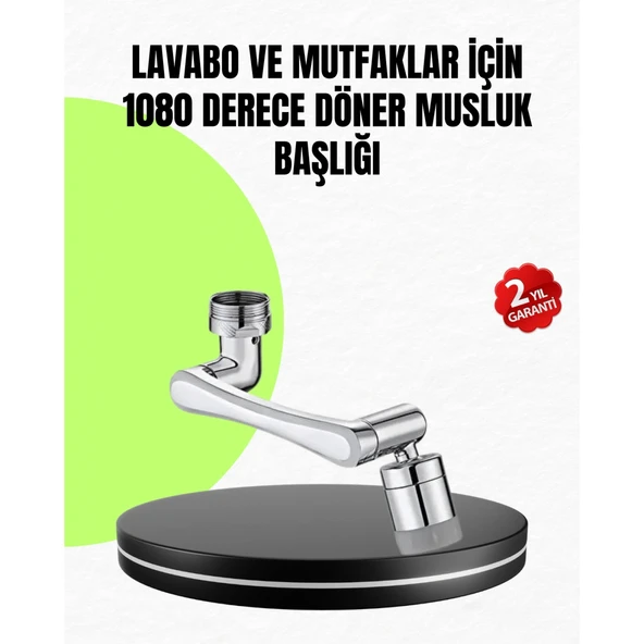 2 Modlu 1080° Dönebilen Musluk Başlığı Esnek 3 Eklemli Hareketli Tasarım ürün görseli 1