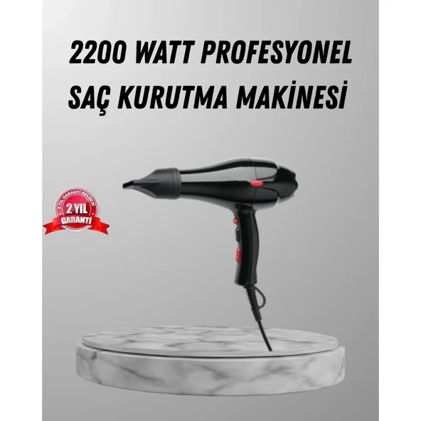 2200W Fön Makinesi – Profesyonel AC Motor, Soğuk ve Sıcak Üfleme ürün görseli 1