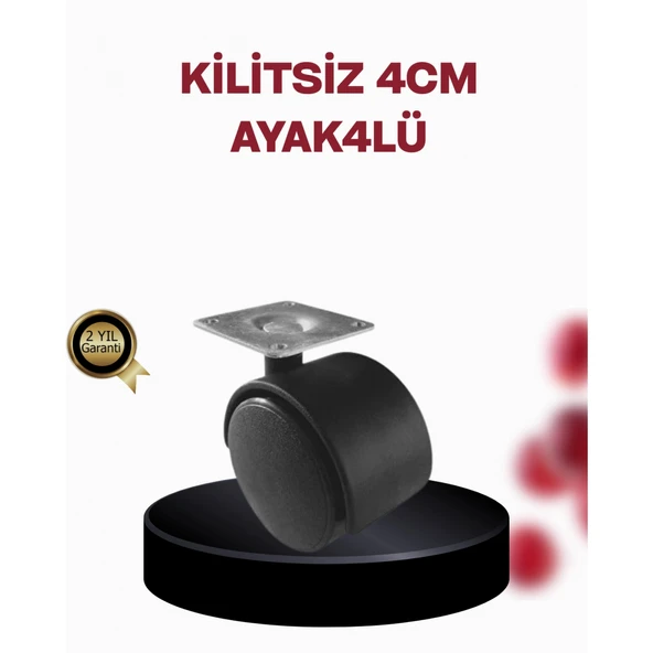 4 cm Döner Ayak Kilitsiz 4 Adet Mobilya ve Sehpa Ayağı ürün görseli 1