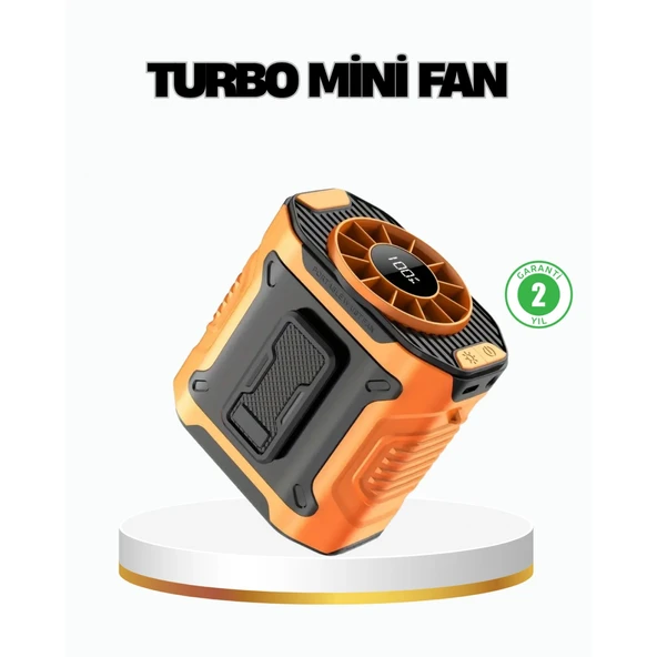 Turbo Mini Taşınabilir Fan – 100 Kademeli Dijital Hız Kontrolü ve Type-C Şarj ürün görseli 1