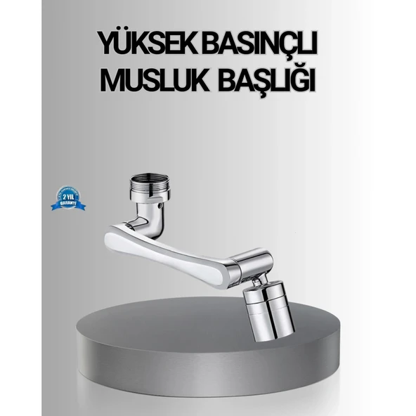 1080° Dönebilen Musluk Başlığı Robotik Kol Havalandırıcı Çok Yönlü Su Yönlendirme ürün görseli 1