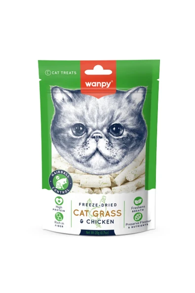 Wanpy Kedi Dondurulmuş Kedi Çimi ve Tavuklu Ödül ürün görseli 1