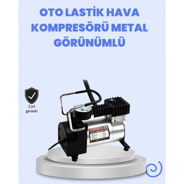 DC 12V Metal Hava Kompresörü Araç Lastik Şişirme 35L/Dk ürün görseli 1