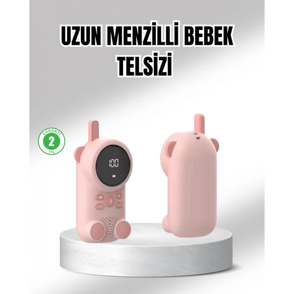 Uzun Menzilli Bebek Telsizi 1-3 Km Çekim 22 Kanal LCD Ekran VOX Şarjlı ürün görseli 1