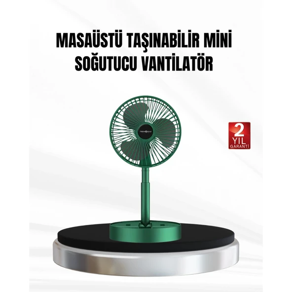 Şarjlı Mini Fan Katlanabilir 3 Hız Ayarlı Taşınabilir Tasarımlı ürün görseli 1