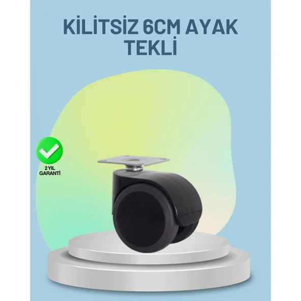 Mobilya Tekerleği 6 cm Kilitsiz Tekli Satış ürün görseli 1