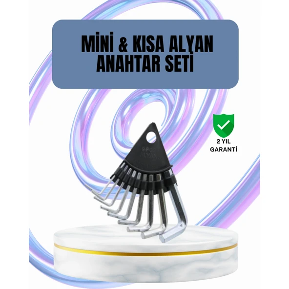 9 Parça Alyan Anahtar Seti Altıgen Uçlu Mobilya ve Tamir İçin ürün görseli 1
