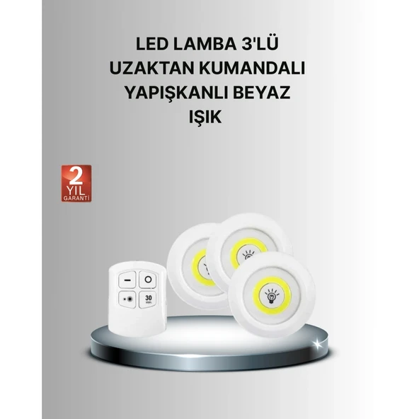 Dekoratif ve Pratik 3’lü Kumandalı Spot LED Aydınlatma ürün görseli 1