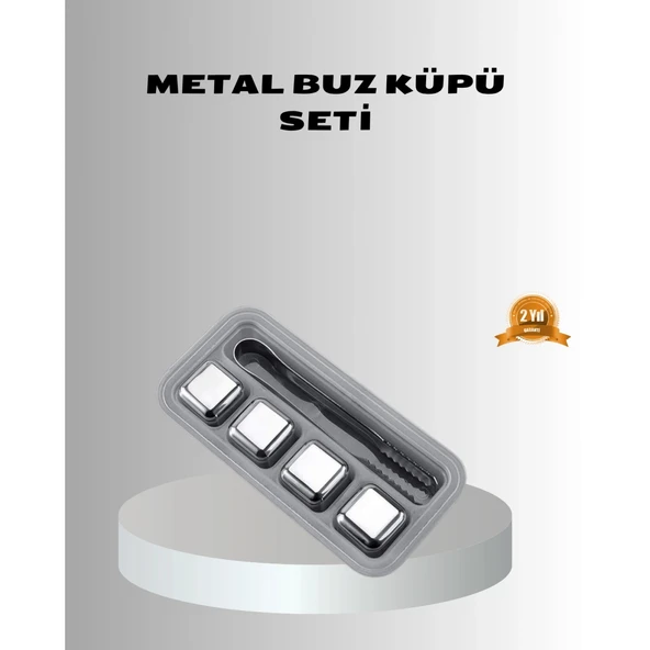 Paslanmaz Metal Buz Küpleri Seti Klipsli Sulandırmadan Soğutma Özellikli ürün görseli 1