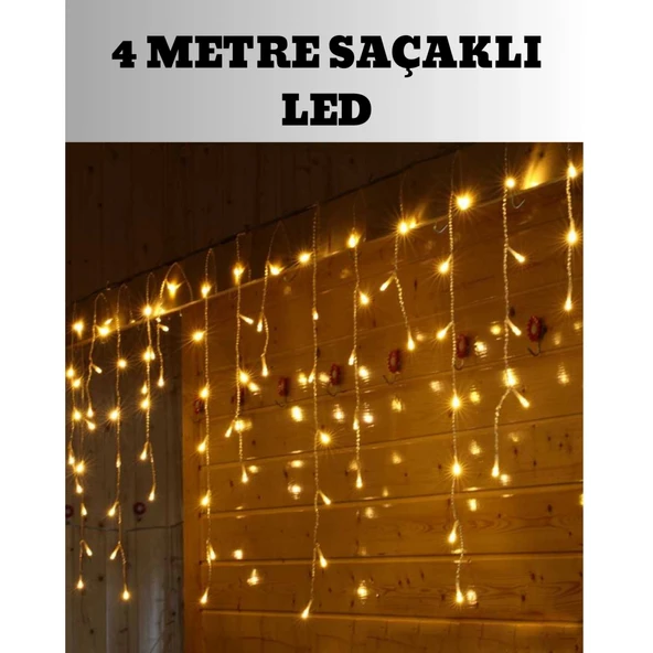 4 Metre Şelale Led Işık Perdesi Dekoratif ürün görseli 1