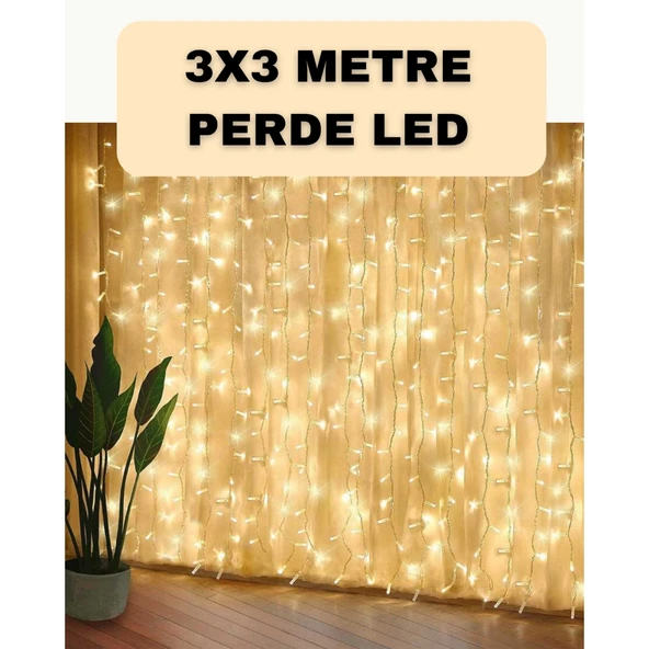 Dekoratif 3x3 LED Perde Işık Şelale Tasarım Enerji Tasarruflu ürün görseli 1