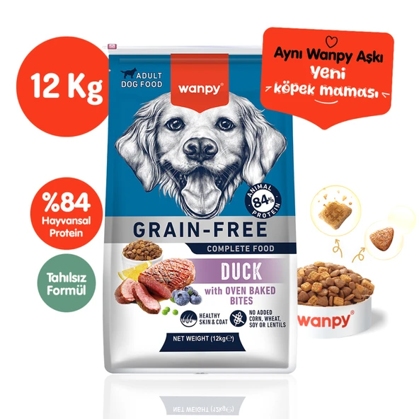 Wanpy Tahılsız Ördekli Yetişkin Köpek Maması 12 kg ürün görseli 1