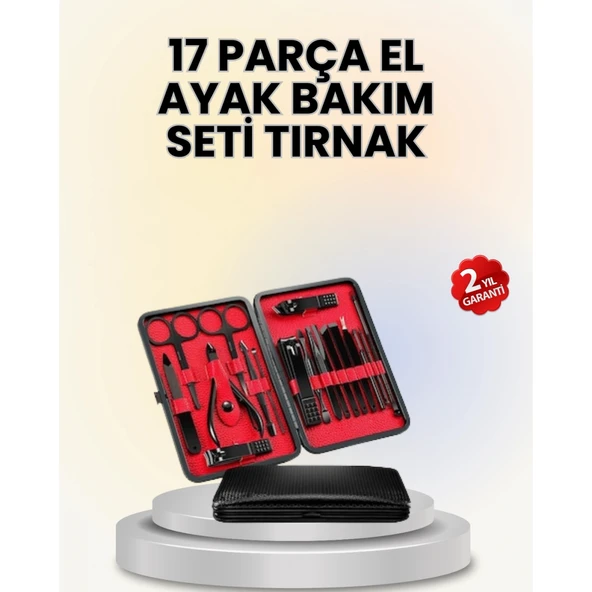 17 Parçalık Deri Kaplamalı Manikür Seti ürün görseli 1