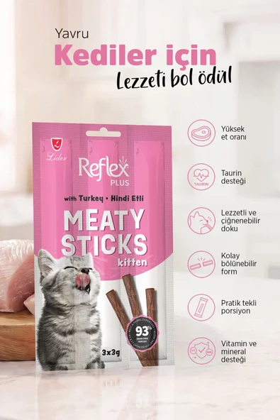Reflex Kitten Kedi Ödül Çubuk Hindili 3 lü ürün görseli 1