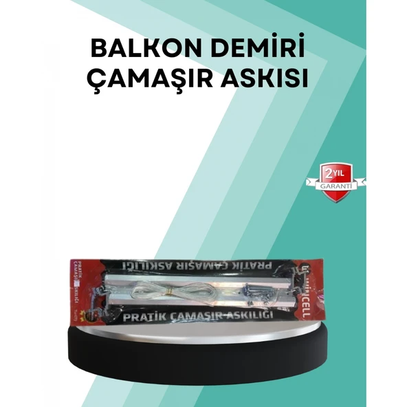 Kare Küpeşte Uyumlu Balkon Çamaşır Askısı 25x60 cm Beyaz Pratik ürün görseli 1