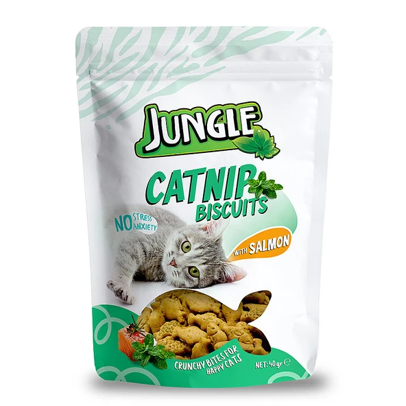 Jungle Somonlu Catnipli Kedi Bisküvisi 40 gr ürün görseli 1