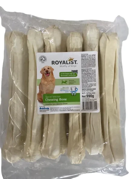 Royalist Beyaz Pres Kemik Köpek Ödüş 8,5" 22 Cm 1 Adet ürün görseli 1