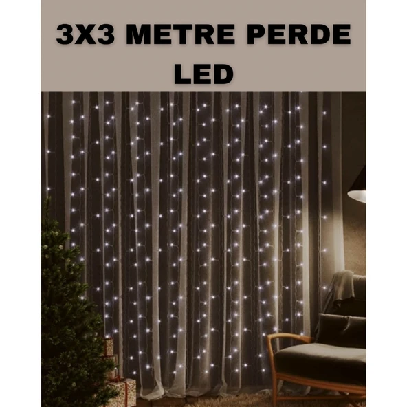 3x3 LED Şelale Perde Işık Kutlama ve Dekor Aydınlatması ürün görseli 1