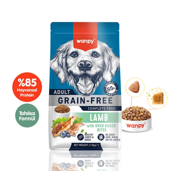 Wanpy Tahılsız Kuzulu Yetişkin Köpek Maması 1,5 kg ürün görseli 1