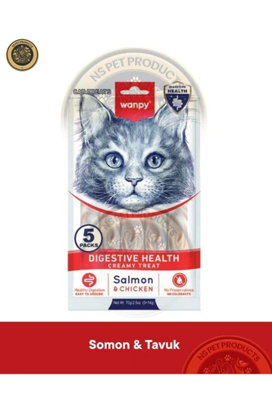 Wanpy Kedi Ödül Krema Digestive Health Somon Tavuk ürün görseli 1