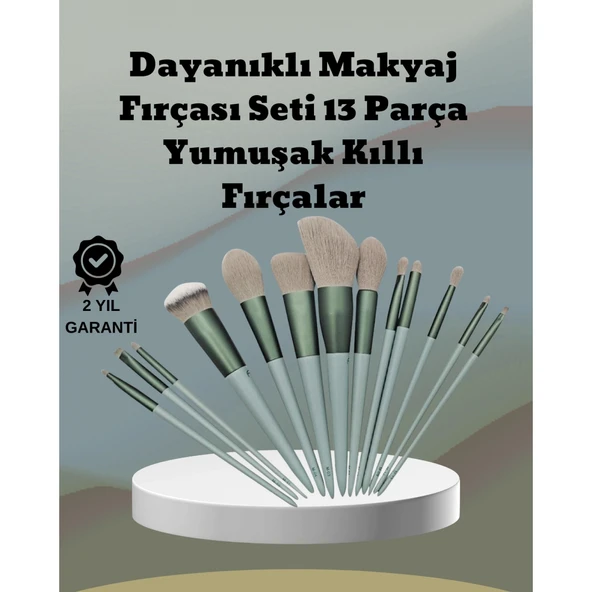 umuşak Kıllı Estetik Tasarımlı 13'lü Makyaj Fırçası Seti Günlük ve Profesyonel Kullanım ürün görseli 1