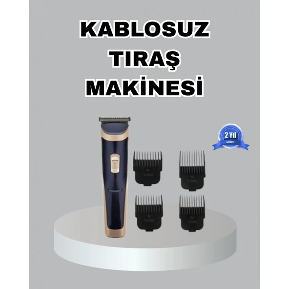 Çelik Bıçaklı Unisex Şarjlı Tıraş Makinesi – Sessiz Motor, Kablosuz ve Ayarlanabilir ürün görseli 1