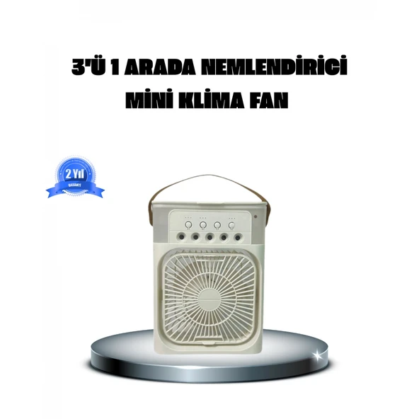 Taşınabilir Mini Klima Fan 3’ü 1 Arada Soğutucu, Nemlendirici ve Gece Lambası ürün görseli 1