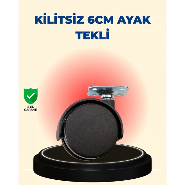 Masa ve Sehpa İçin 6 cm Kilitsiz Ayak Tekli ürün görseli 1