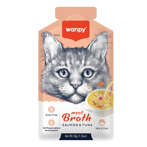Wanpy Kediler için Somon & Ton Balığı Eti Çorbası ürün görseli 1