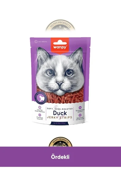 Wanpy Duck Jerky Strips Yumuşak Kedi Ödülü 80 Gr ürün görseli 1