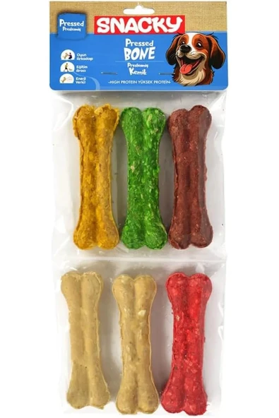 Snacky Munchy Köpek Renkli Kemik 11,5 CM 6 lı ürün görseli 1
