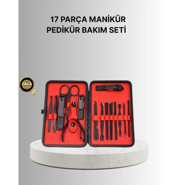 Şık Kutu Tasarımlı 17 Parça Manikür Pedikür Seti Dayanıklı ve Hijyenik ürün görseli 1
