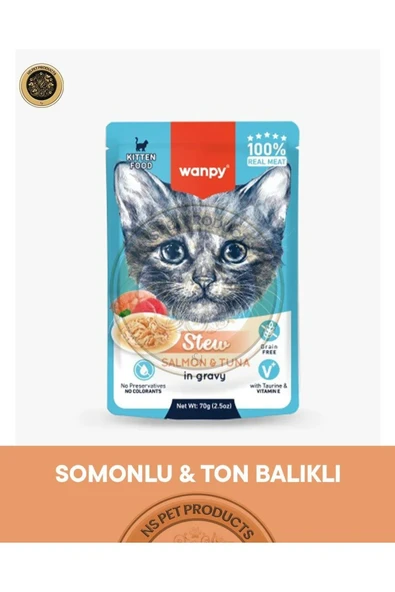 Wanpy Somon Ton Balık Pouch Kedi 70 Gr ürün görseli 1