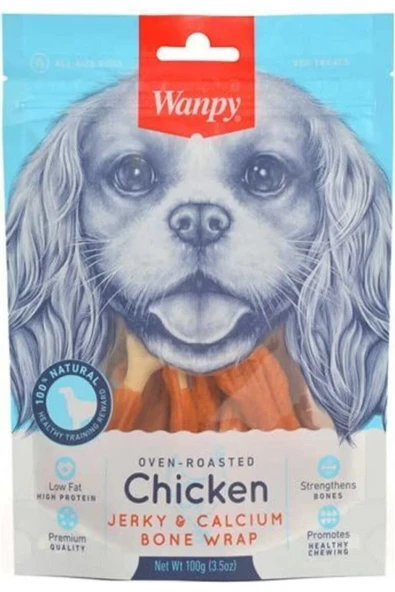 Wanpy Chicken jeryk Calcium Bone Wrap Köpek Ödül ürün görseli 1