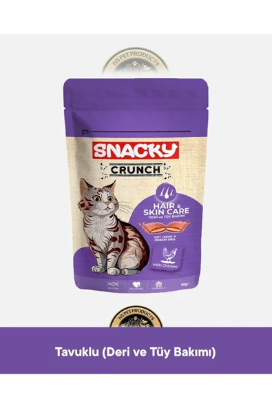 Snacky Kedi Crunch Ödül Hair Skin Tavuklu ürün görseli 1