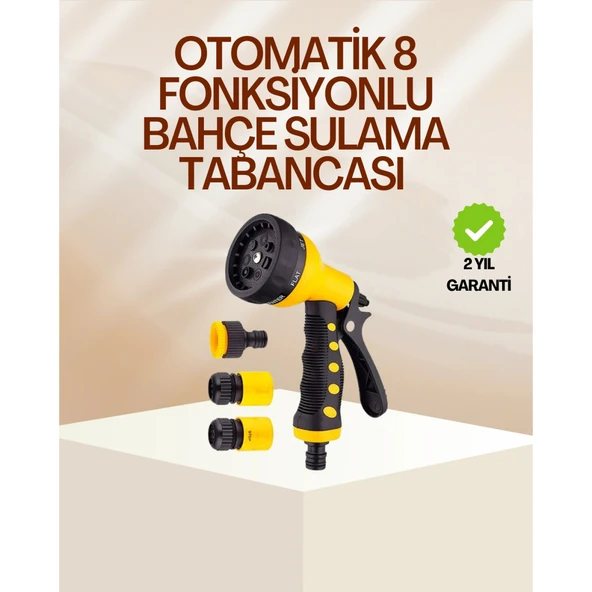 8 Fonksiyonlu Bahçe Sulama Tabancası Seti Çok Amaçlı Hortum Ucu ürün görseli 1