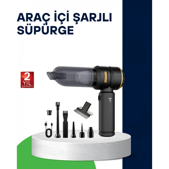 Kablosuz Şarjlı Araç İçi ve Küçük Alanlar İçin Güçlü Vakumlu Süpürge ürün görseli 1