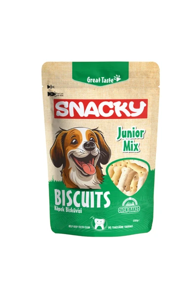 Snacky Junior Mix Fırınlanmış Köpek Bisküvisi 200 gr Köpek Ödülü ürün görseli 1