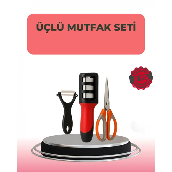 3 Parçalı Çok Fonksiyonlu Mutfak Makas Seti – Paslanmaz Çelik, Ergonomik Tasarım ürün görseli 1
